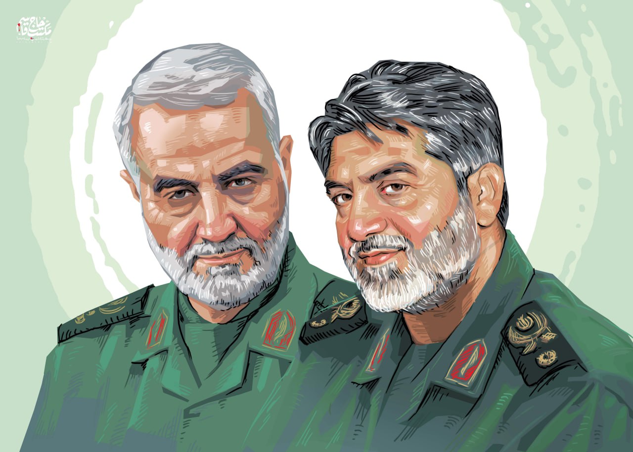 لوح شهید حاج قاسم سلیمانی و شهید حاج ابوالفضل نیکویی